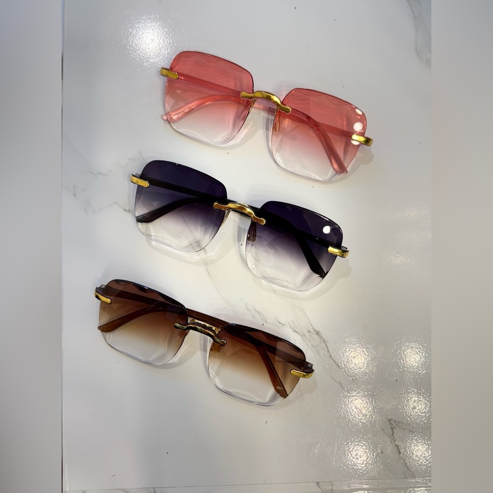 Stylish Gradient  Women's Sunglasses - Pink, Purple, Brown 3 pack